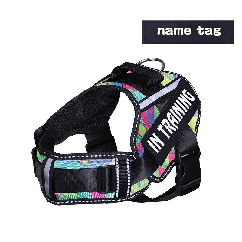 Personalized Reflective Dog Harness with Name Tag