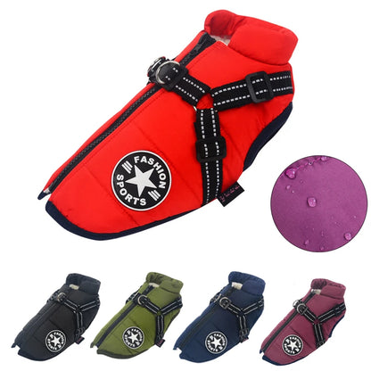 Waterproof Dog Coat Jacket With Harness