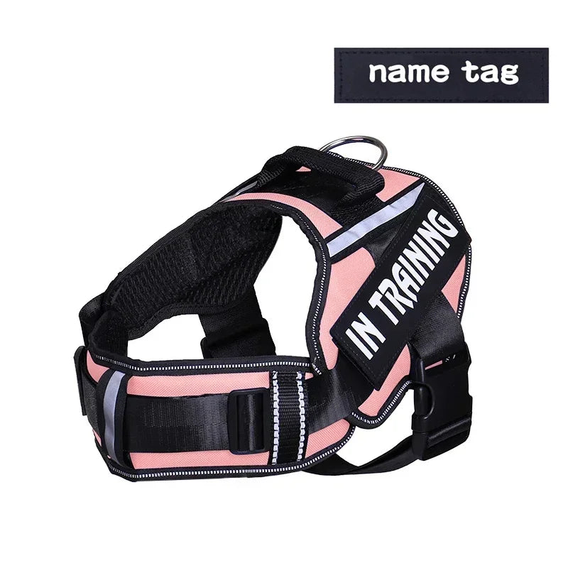 Personalized Reflective Dog Harness with Name Tag