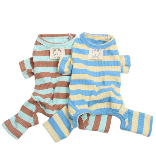 Striped Bear Dog Jumpsuit Pajamas