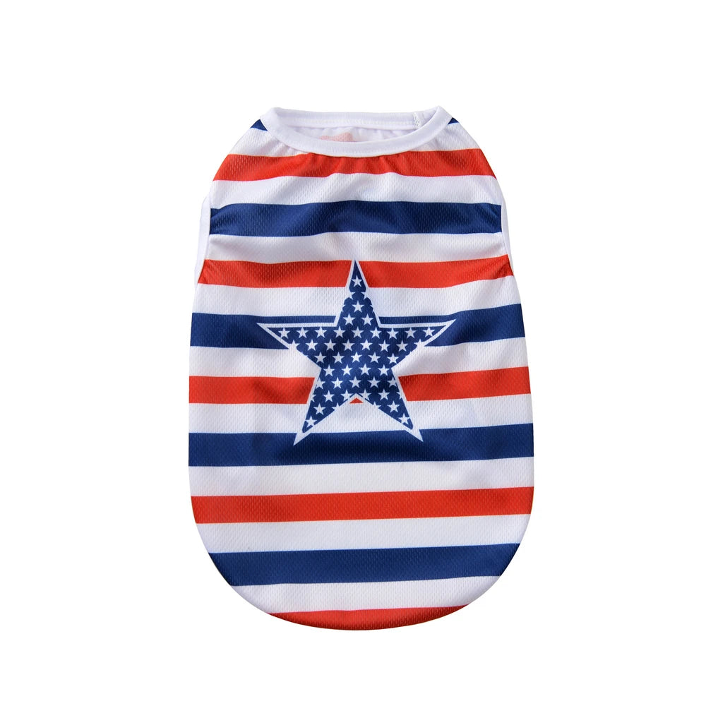 Independence Day Dog Vest – Striped Print Pet Clothes