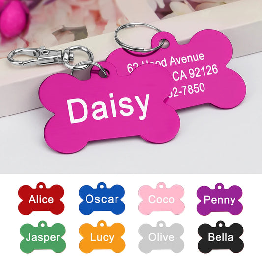 Bone-Shaped Personalized Pet ID Tag