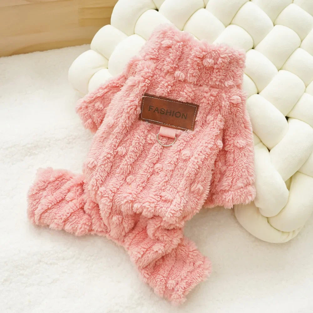 Cute Warm Pet Fleece Jumpsuit Dog Pajamas