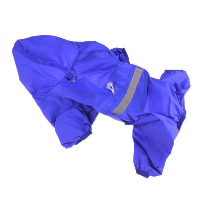 Waterproof Dog Raincoat Hooded Jumpsuit