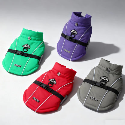 Warm Reflective Dog Jacket With Harness