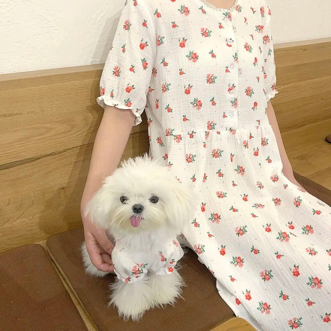 Dog Dress Pet Floral Pajamas