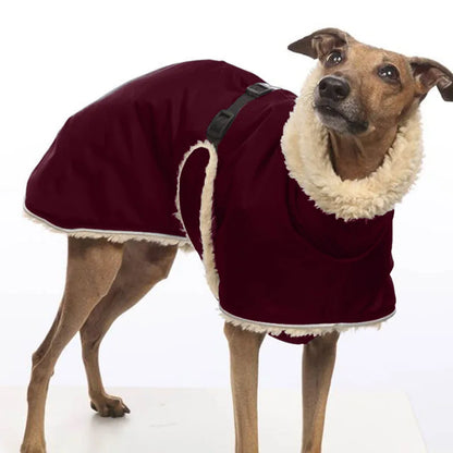 Greyhound Fleece Lined Winter Warm Dog Jacket