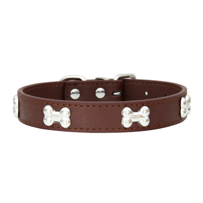Durable Bone Leather Dog Collar