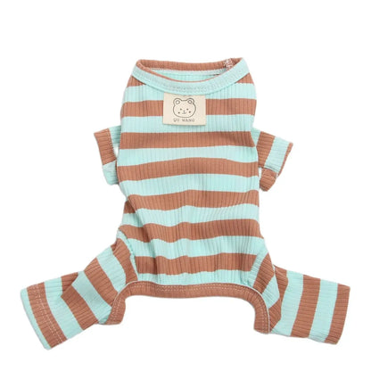 Striped Bear Dog Jumpsuit Pajamas