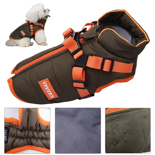 Dog Waterproof Jacket With Harness