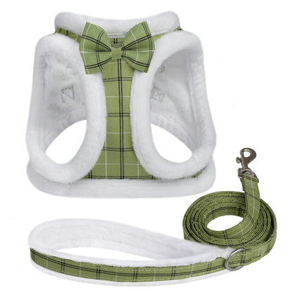 Winter Warm Dog Harness & Leash Set – Soft Fur