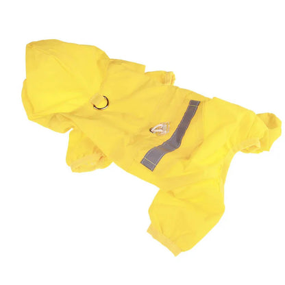Waterproof Dog Raincoat Hooded Jumpsuit