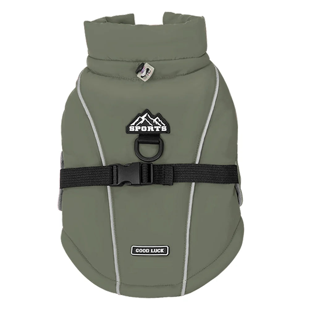 Warm Reflective Dog Jacket With Harness