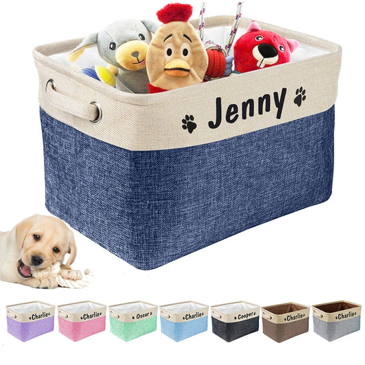 Personalized Foldable Dog Toys Basket Bag