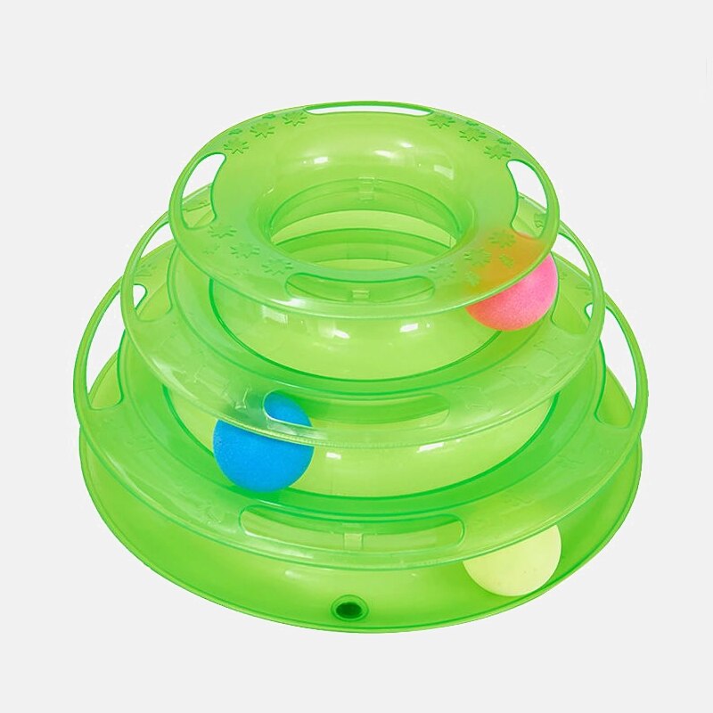 Three Levels pet cat toy Tower Tracks Disc cat